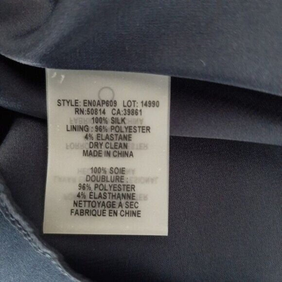 ELIE TAHARI 100% Silk Midi Dress Asymmetrical Paisley Floral Blue Sz S - Picture 8 of 8